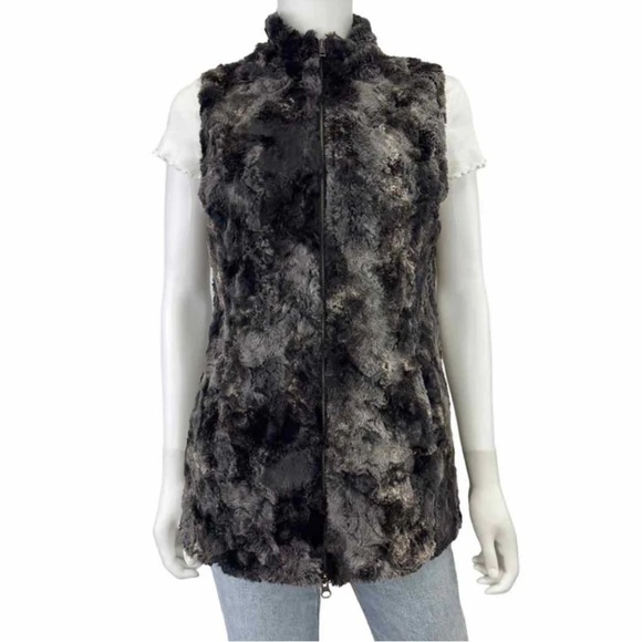 J'ENVIE New York Faux Fur Vest Size 10 USA - Picture 1 of 7
